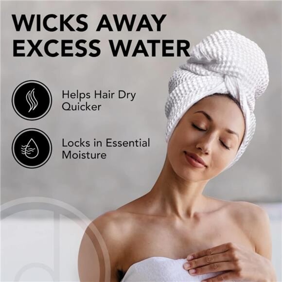 Microfiber Hair Wrap for Women - Extra Large 45 x 25 Anti-Frizz Quick Dry - Picture 4 of 7